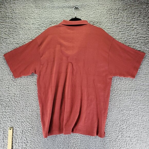 Haggar Shirt Mens XL Rust Red Polo EZs Cotton Blend Casual - Picture 7 of 8